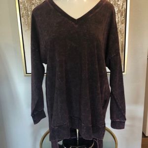 JULES & JAMES PURPLE ACID WASH TUNIC TOP NWOT